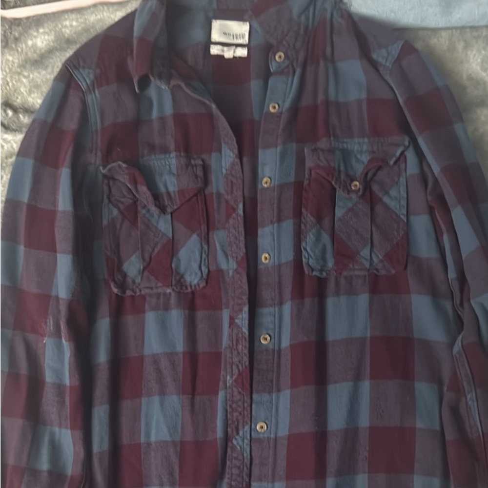 Wilfred Blue and Burgundy Plaid Shirt